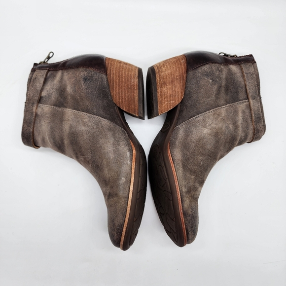 Kork Ease Maddelena Gray Suede Distressed Vintage Ankle Boots Size 8 - Picture 7 of 11